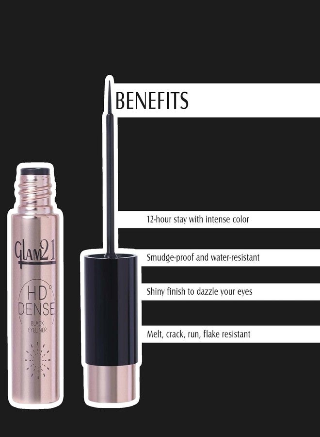 Glam 21 Glam21 HD Dense Eyeliner, 6ml & Mascara, 10ml Combo | Shiny Finish Eyeliner | Waterproof Mascara with Petite Brush | Smudge-Proof, Volumizing, Eye Makeup Duo | Up to 16hrs | Combo Pack Of 2 - Image 4