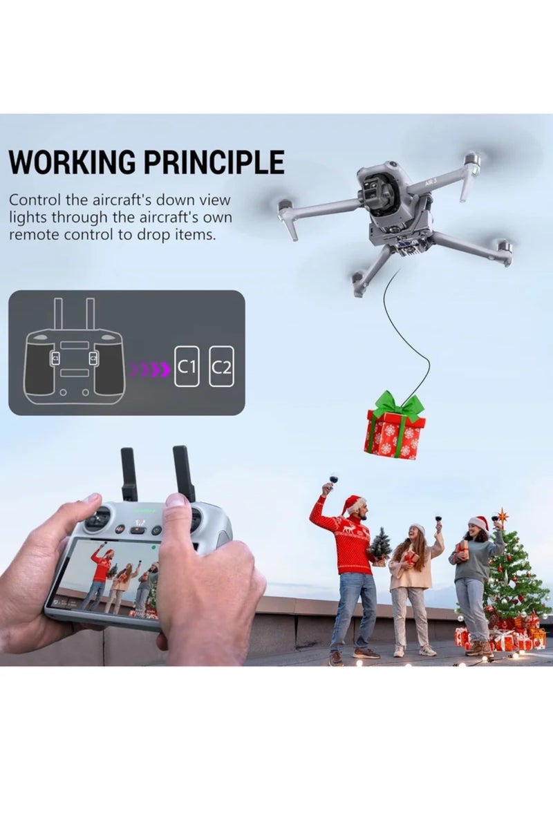 Air 3 Airdrop System - Transport Delivery Release, Drone Thrower Airdrop Dropping System for DJI Air 3 Accessories. Drop Devices for Enhanced Performance - Image 3