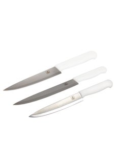 Chef knife Set of 3pcs with Sharp Stainless Steel Blade Durable Design, Slicing, Dicing, Chopping and Carving for Home/Restaurant, Polypropylene Handles 6/7/8 Inch