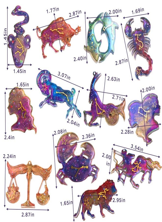 Wehous Zodiac Resin Molds, 12 Constellation Animals Keychain Silicone Mold, Unique Epoxy Resin Casting Molds, Pendant Mold for DIY Jewelry Pendant Earrings Necklace Art Crafts Keychain Halloween Decor - Image 4