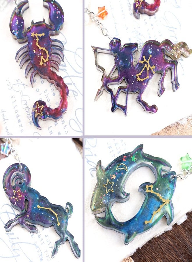 Wehous Zodiac Resin Molds, 12 Constellation Animals Keychain Silicone Mold, Unique Epoxy Resin Casting Molds, Pendant Mold for DIY Jewelry Pendant Earrings Necklace Art Crafts Keychain Halloween Decor - Image 5