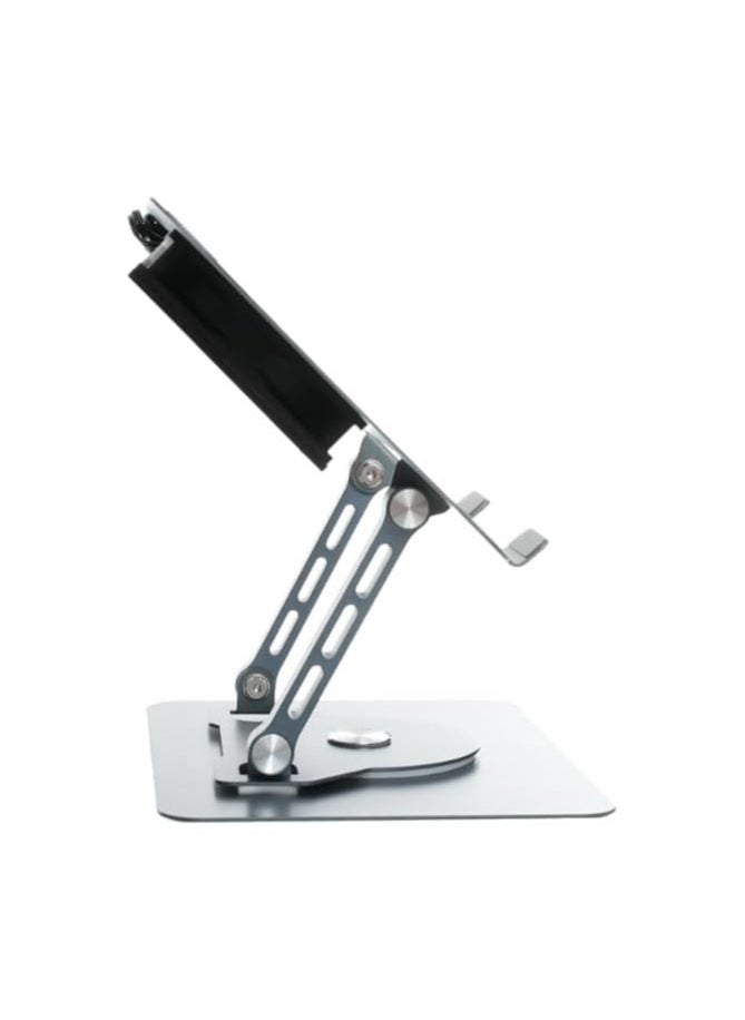 Generic Metal Folding Laptop Stand V6.1 Contains Large Turbine Air-Cooled Cooling With Efficient Heat Dissipation, Free Lifting And 360 Swivel Compatible With Various Of Laptops - Dark Grey  - Image 3