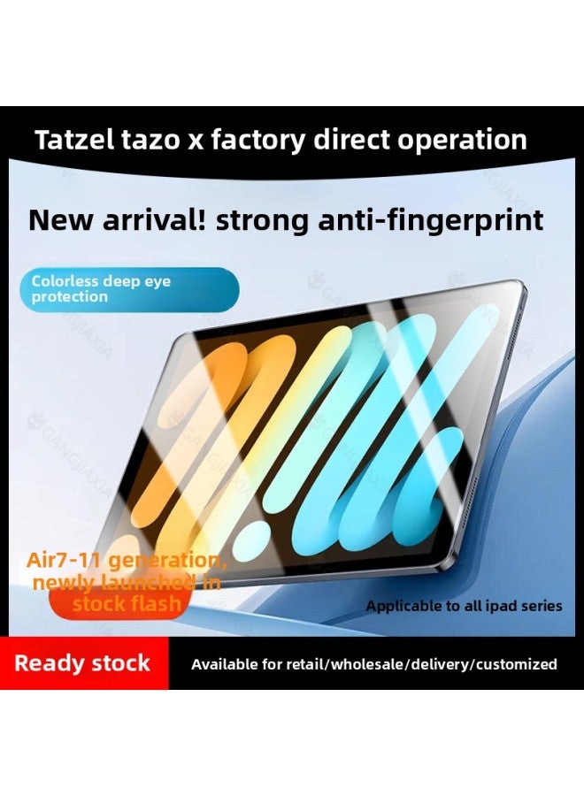 For IPad11 Tempered Film Air7/6/5 Flat Pro Full Screen 2025 10 Generation 9 Protection 13 Inch Film-Color:Blue Light 1 Piece 【tempered Film】_with Wooden Box Packaging-Size:Applicable To Ipad Pro 20/ - Image 2