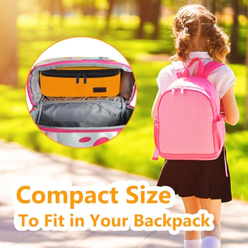 Gloppie Mini Lunch Box Small Lunch Bag for Children Insulated Lunch Bag for Kids, CPC Certified | Child-Safe Materials, Thermal LunchBox Reusable Sandwich Bags Snack Box, Orange - Image 5