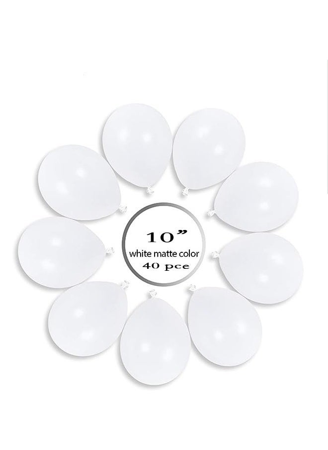 Ocean 40-Piece Party Decoration Latex Balloon White 10inch - Image 2