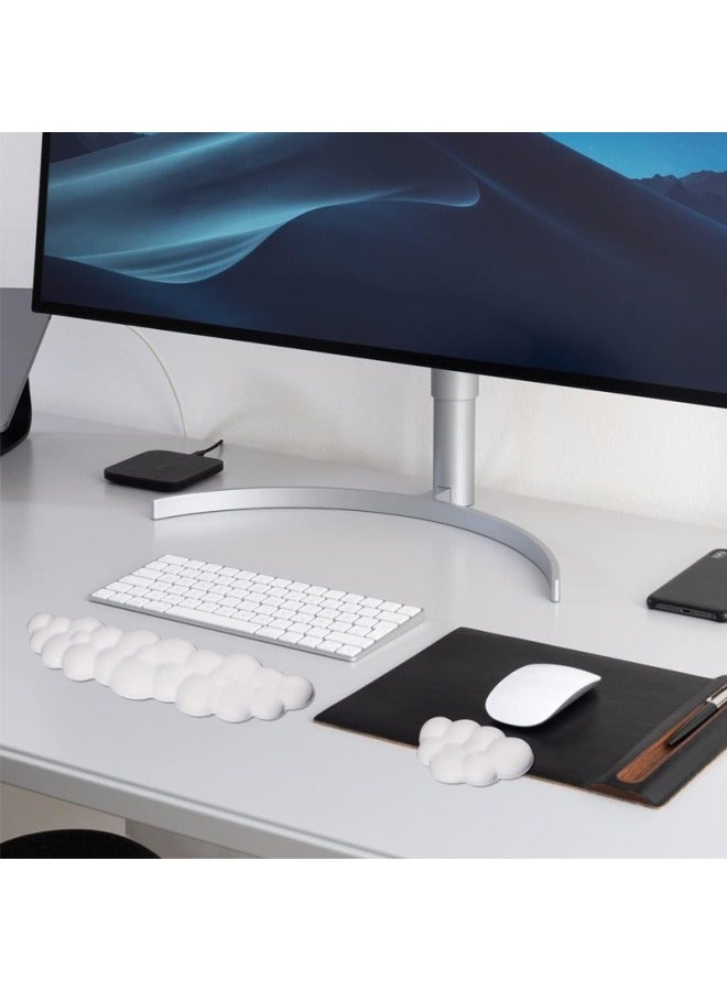 Yunduo Wrist Mouse Pad Silicone Hand Rest Wrist Keyboard Pad Pure Color Office Gift Men And Women Special Wrist Rest Good Things-Color:Two-piece Set-Pattern:Orange Model  - Image 3