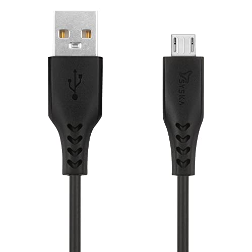 SYSKA CCMP01 1.2 m Micro USB Cable (Compatible with Mobile, Tablet, Elegant Black) - Image 1