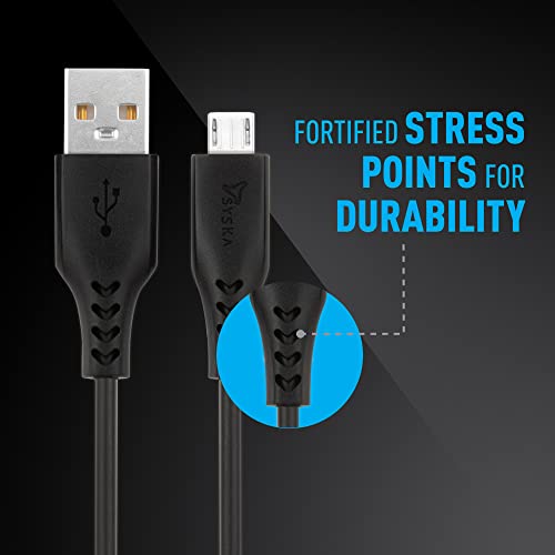 SYSKA CCMP01 1.2 m Micro USB Cable (Compatible with Mobile, Tablet, Elegant Black) - Image 4
