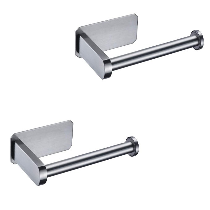 SELF ADHESIVE TOILET PAPER HOLDER SUS 304 STAINLESS STEEL NO DRILLING STICK ON WALL BATHROOM KITCHEN TISSUE PAPER ROLL TOWEL HOLDER RUSTPROOFBRUSHED NICKEL FINISH2PACKS