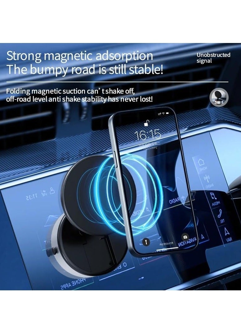 ELTRAZONE "Vacuum Suction Magnetic Car Phone Holder – 360° Rotation, Multi-Functional Secure Mount for Car, Gym, Office & More (Silver)" - Image 4