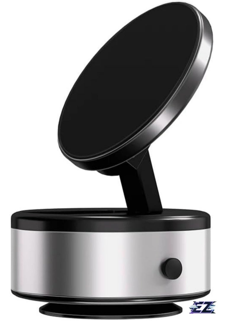 ELTRAZONE "Vacuum Suction Magnetic Car Phone Holder – 360° Rotation, Multi-Functional Secure Mount for Car, Gym, Office & More (Silver)" - Image 1