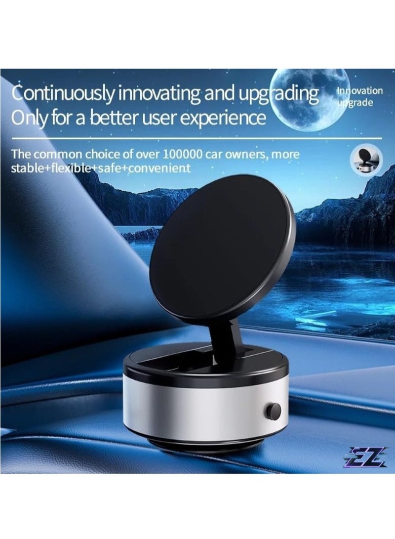 ELTRAZONE "Vacuum Suction Magnetic Car Phone Holder – 360° Rotation, Multi-Functional Secure Mount for Car, Gym, Office & More (Silver)" - Image 2