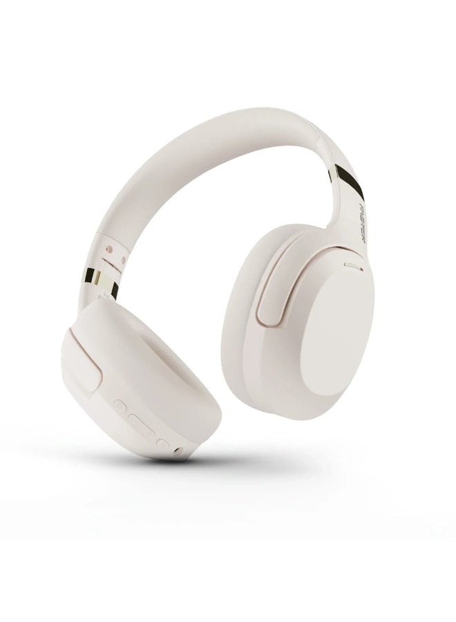 S6 Wireless Headphones - Deep Bass Sound, Foldable Design, 30 Hours Playtime - Beige
