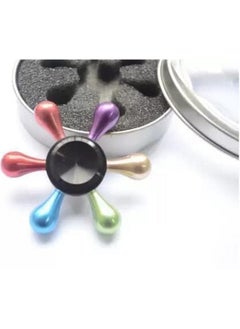 Premsons Premsons® Hand Spinner Desk Toy - High Speed Smooth Finger Spin Sensory Fidget Stress Relief Game Play for Kids & Adults - Birthday Party Gift - Metal - Black + Multicolour Wings  - Image 5