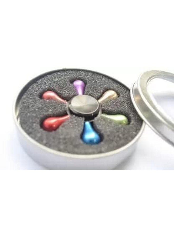 بريمسونس لعبة مكتب Premsons® Hand Spinner - لعبة تخفيف التوتر الحسي عالية السرعة بتدوير الأصابع بسلاسة للأطفال والكبار - هدية لحفلات أعياد الميلاد - معدنية - أجنحة سوداء + متعددة الألوان - Image 3