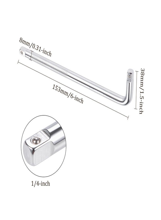 Kozelo Breaker Bar - [1/4 Inch Drive] L Shape Socket Wrench Extension for Car Mechanical Equipment Repair Use, CR-V Steel - Image 3