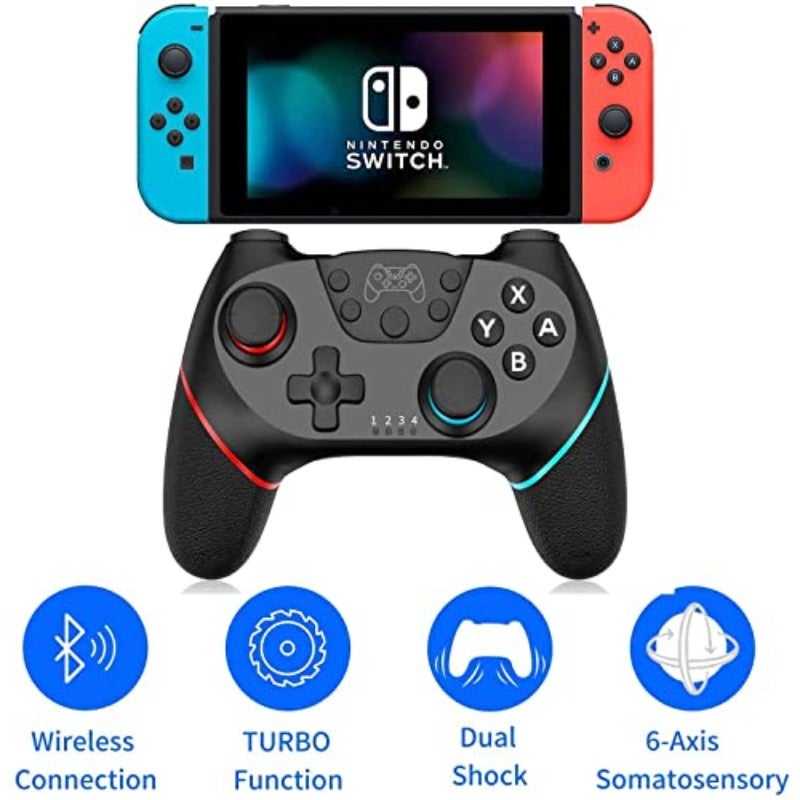 Enjoyall Wireless Controller Compatible for Nintendo Switch Bluetooth Wireless Pro Controller Compatible for Nintendo Switch Remote Controller Gamepad with Adjustable Turbo Dual Shock Gyro Axis - Image 5