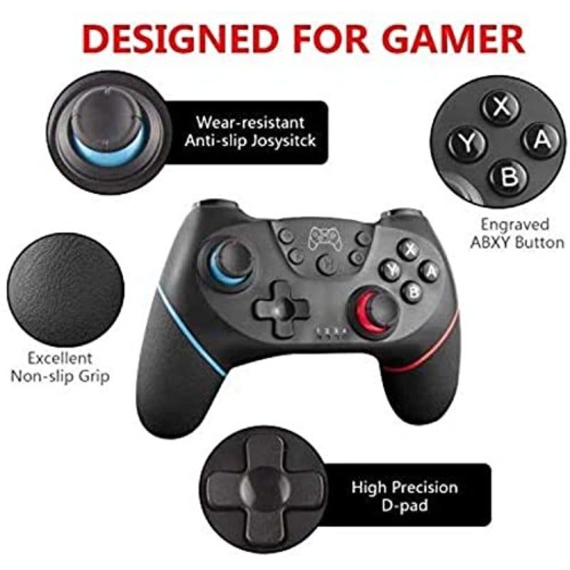 Enjoyall Wireless Controller Compatible for Nintendo Switch Bluetooth Wireless Pro Controller Compatible for Nintendo Switch Remote Controller Gamepad with Adjustable Turbo Dual Shock Gyro Axis - Image 3