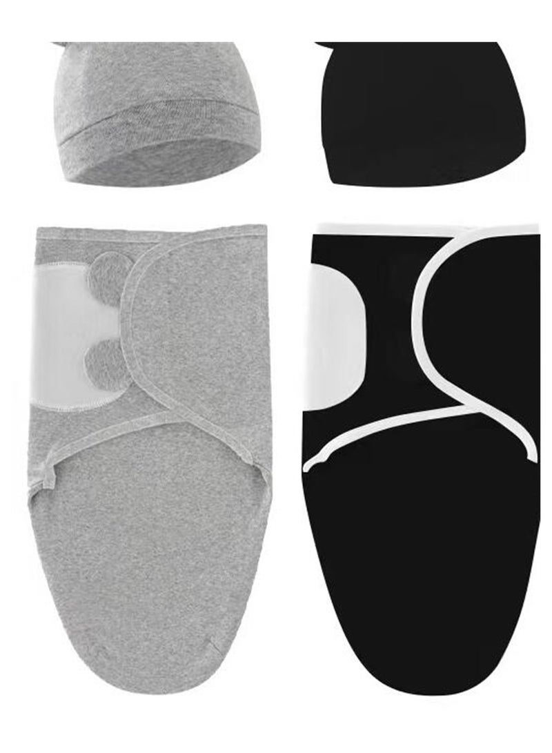 3pcs Newborn swaddle comfortable sleeping bag with hood set delivery room swaddle - Image 3
