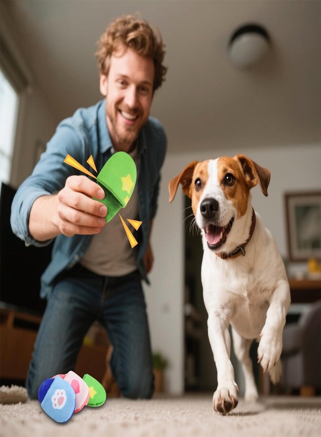 Andiker Dog Squeaky Toy, 3 Pack Cute Plush Dog Toys with a Squeaker for Small Medium Dogs Teething Chewing Training Playing, Slipper Shaped Dog Enrichment Toys to Relieve Boredom (Blue,Green,Pink) - Image 5