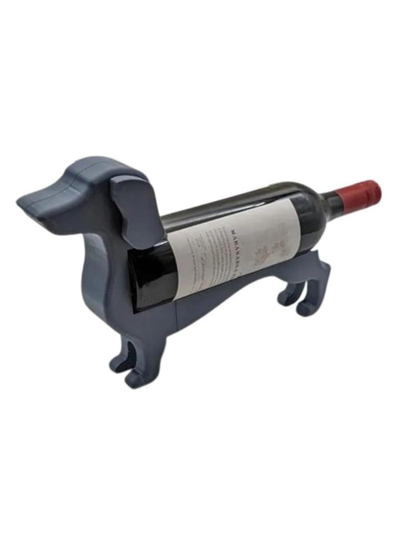Dachshund Wine Bottle Holder, Novelty Wine Bottle Rack Decor, A Unique Decorative Kitchen Wine Organizer for Your Home Bar (Black)  - Image 1