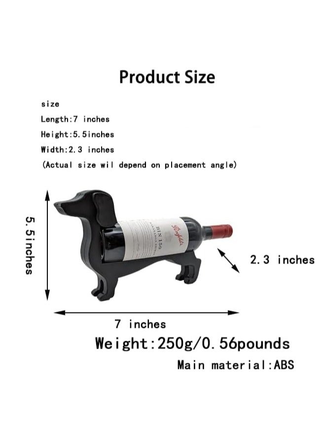 Dachshund Wine Bottle Holder, Novelty Wine Bottle Rack Decor, A Unique Decorative Kitchen Wine Organizer for Your Home Bar (Black)  - Image 2