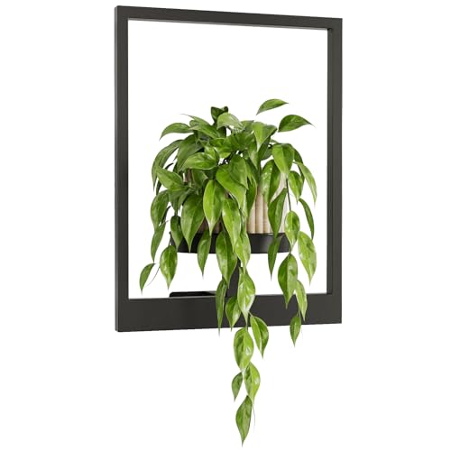 Bamworld Plant Stand Indoor Wall Decor Metal Plant Hanger Indoor Hanging Plant Holder WallMounted Planters Outdoor Plant Rack Black 1 Pack Patent Design - Image 1