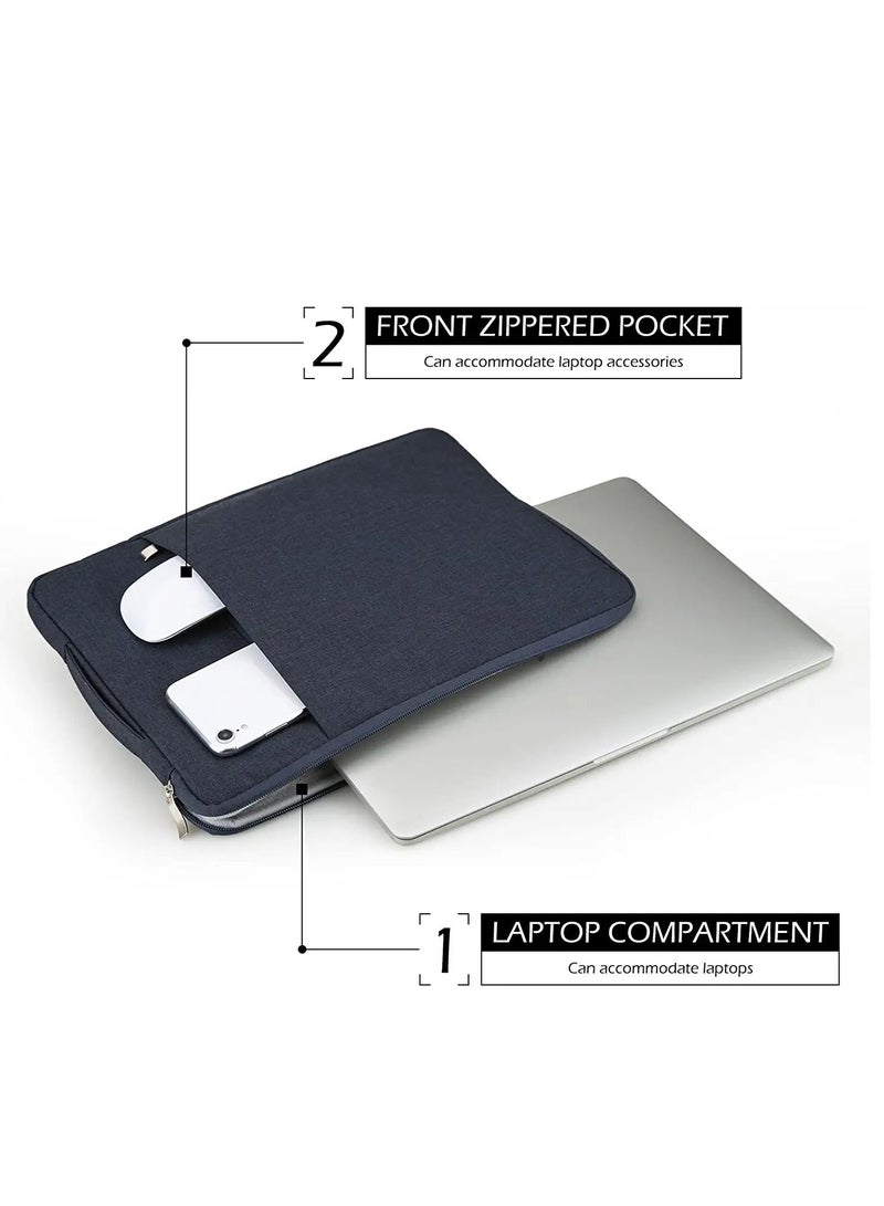 15 Inch Laptop Sleeve Bag with Front Pocket Handle,Briefcase for 15" MacBook Pro A1707 A1990(2016-2019)/15" Samsung Notebook 9 Pen Pro/15 Surface Laptop 3 4 5, Navy Blue - Image 1