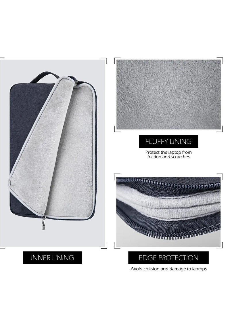 15 Inch Laptop Sleeve Bag with Front Pocket Handle,Briefcase for 15" MacBook Pro A1707 A1990(2016-2019)/15" Samsung Notebook 9 Pen Pro/15 Surface Laptop 3 4 5, Navy Blue - Image 2