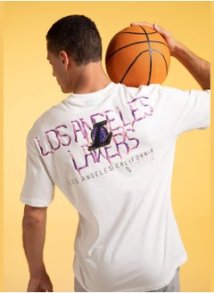 DeFacto Man NBA Los Angeles Lakers Licenced Boxy Fit Knitted T-Shirt  - Image 1