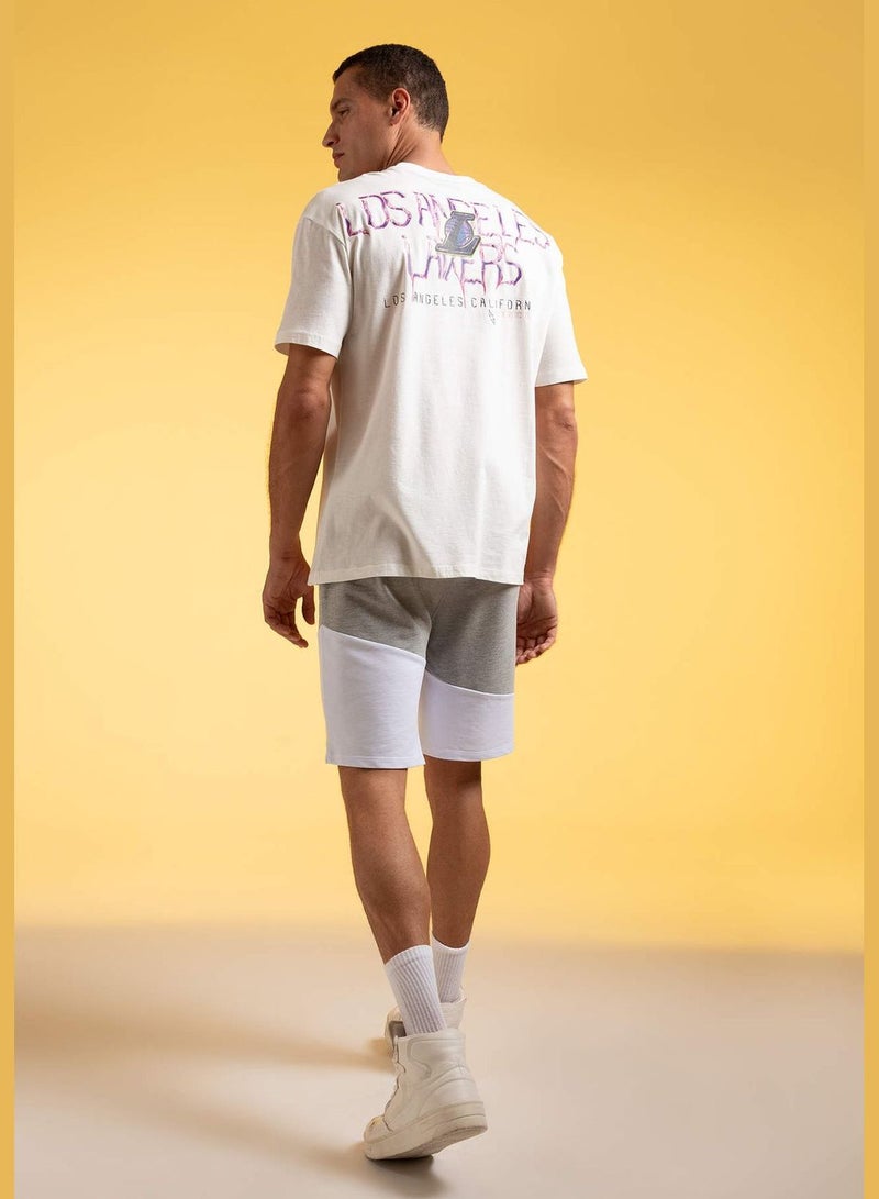 DeFacto Man NBA Los Angeles Lakers Licenced Boxy Fit Knitted T-Shirt  - Image 4