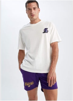 DeFacto Man NBA Los Angeles Lakers Licenced Boxy Fit Knitted T-Shirt  - Image 5