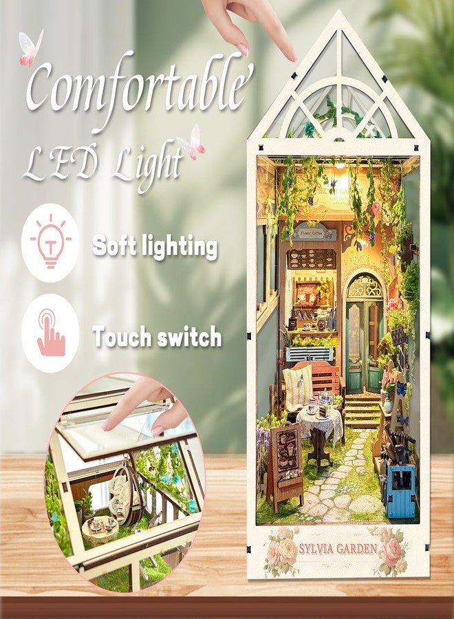 STRUCWOOD LED Garden Book Nook Kit DIY Miniature Dollhouse 3D Puzzle Wooden Bookshelf Room Decoration- Booknook Kits for Adults- Sylvia Garden (SQ-22) - Image 3