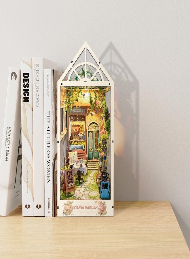 STRUCWOOD LED Garden Book Nook Kit DIY Miniature Dollhouse 3D Puzzle Wooden Bookshelf Room Decoration- Booknook Kits for Adults- Sylvia Garden (SQ-22) - Image 2