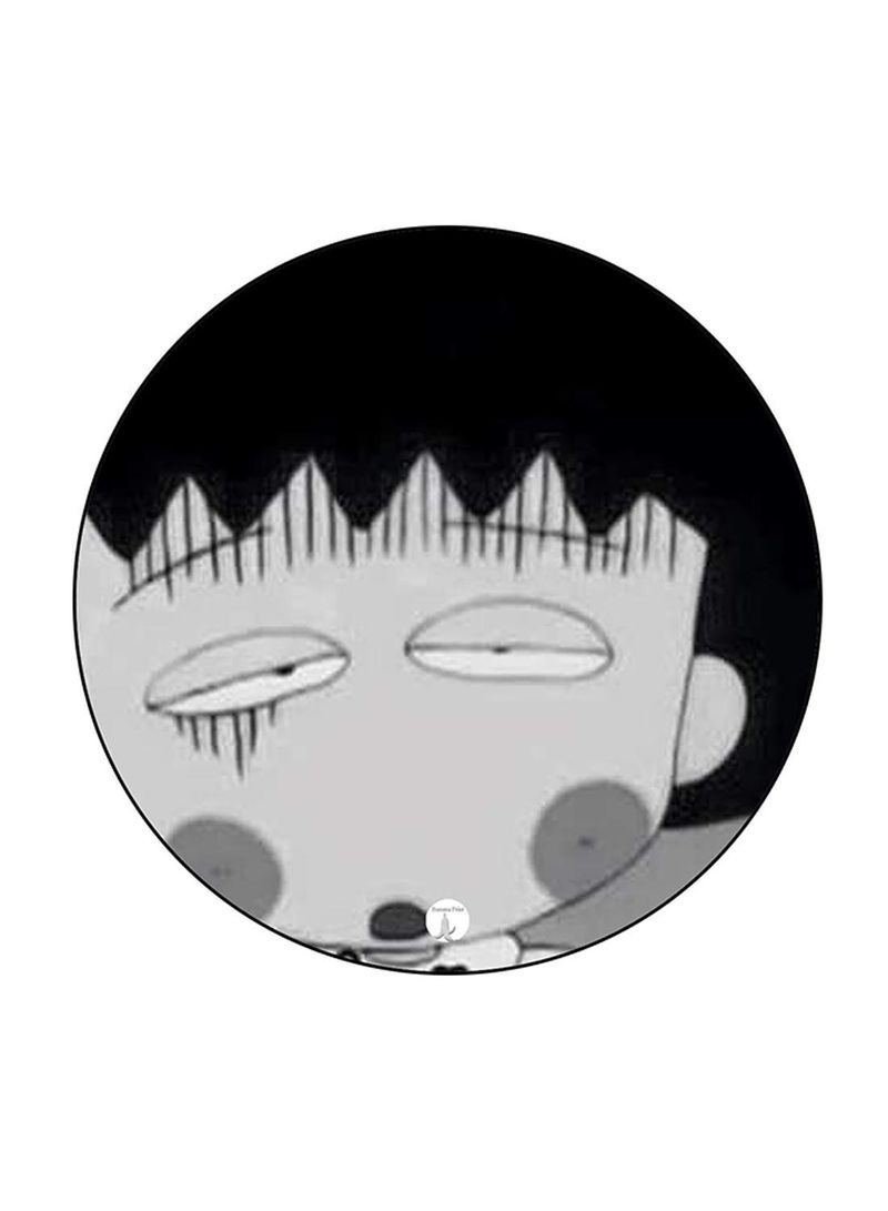 Anime Chibi Maruko Chan Printed Mouse Pad Round  Multicolour