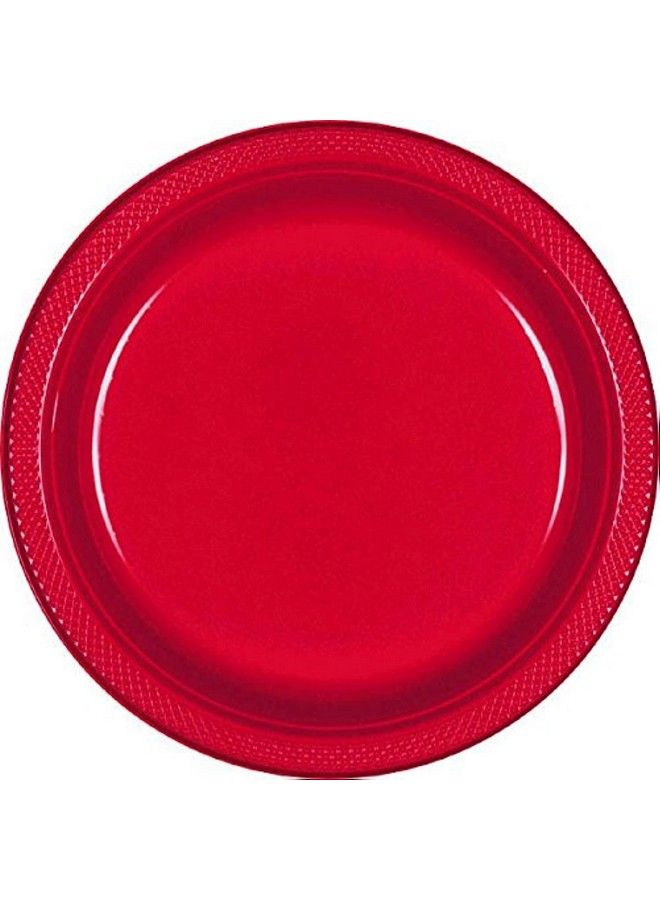 Amscan Apple Red Plastic PartyPlates One Size - Image 2