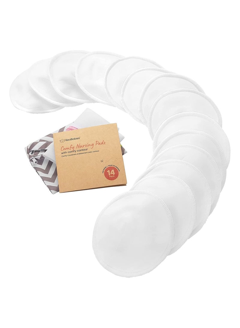 KeaBabies Organic bamboo nursing breast pads washable and wash bag breastfeeding nipple pad for maternity 
