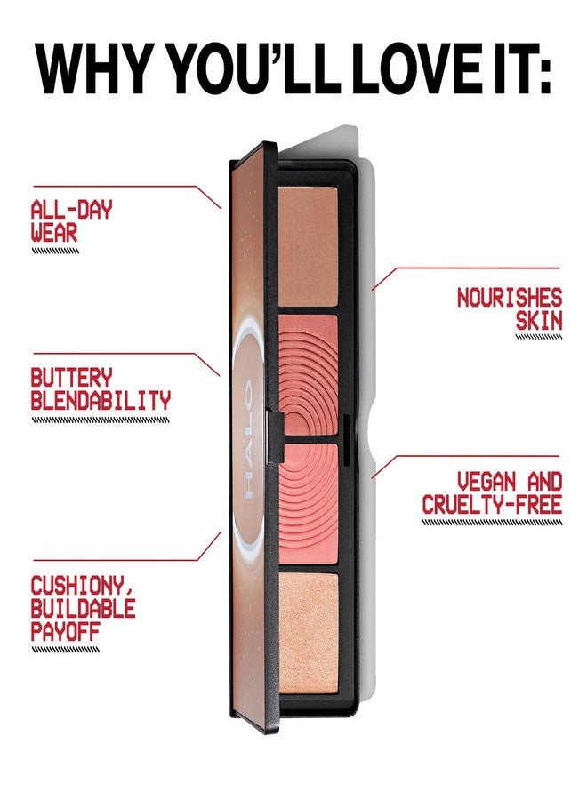Smashbox Halo Sculpt + Glow Face Palette | Vitamin E, Long Lasting, Contour + Highlighter, 0.55 Ounce, Coral Saturation - Image 4