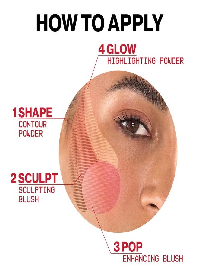 Smashbox Halo Sculpt + Glow Face Palette | Vitamin E, Long Lasting, Contour + Highlighter, 0.55 Ounce, Coral Saturation - Image 3