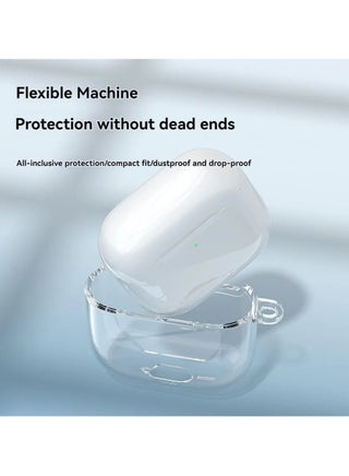Clear Slim-Fit Shockproof Full Case Cover Compatible with AirPods 4 2024, Anti-Fall, Anti-Yellowing, Support Wireless Charging, Full Protection Soft Cover With Keychain (Clear) - view 5