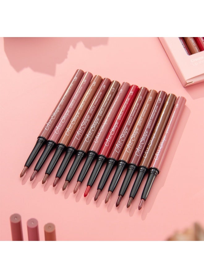 NIKITA.VIVI 12Pcs Creamy Lipliner Crayon Lip Liner Set 12 Colors Rotated Shape Lip Liner Lip Liner Pencil Matte Waterproof Long Lasting Lipstick Lip Contour Makeup Lip Liner Set Full Color One Stroke Define Lip Liner - Image 5