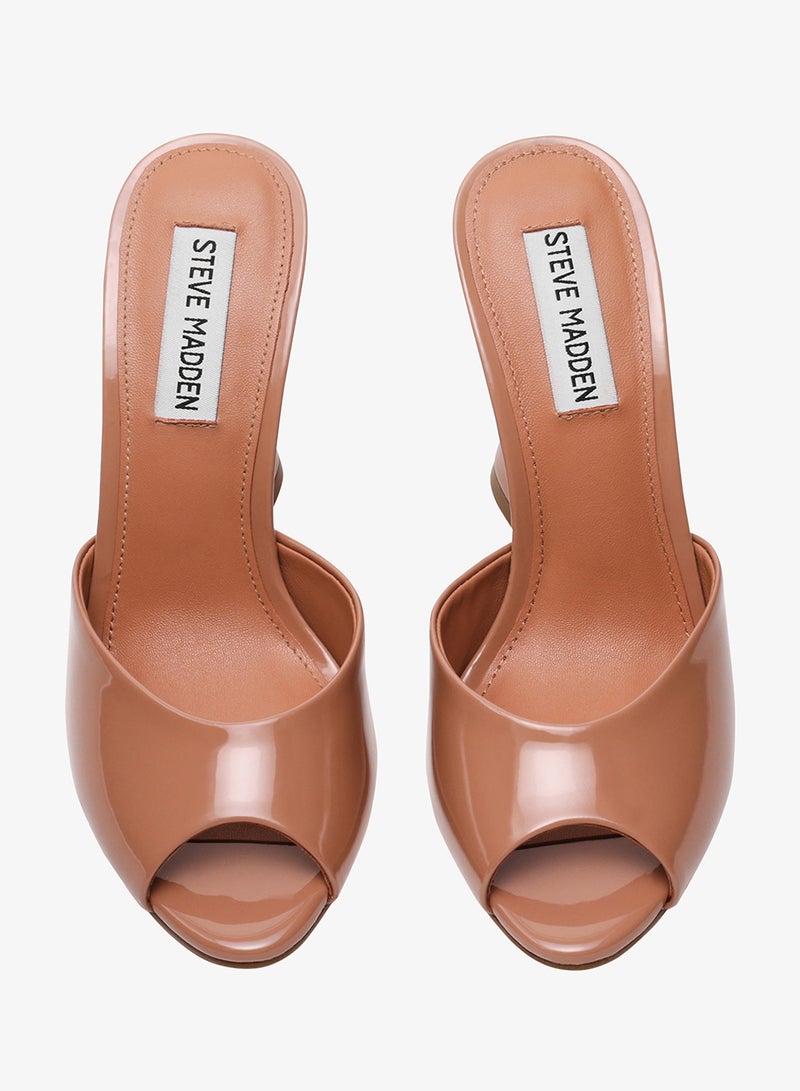 STEVE MADDEN PRESECCO Glossy Peep Toe Heeled Sandals - Image 4
