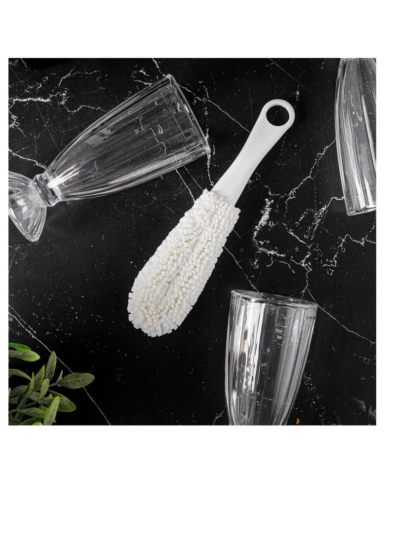 Royalford 26.5 cm Glass Cleaning Brush- RF12271/ Soft Foam Sponge Brushes, Scratch Free with PP Handle White - Image 4