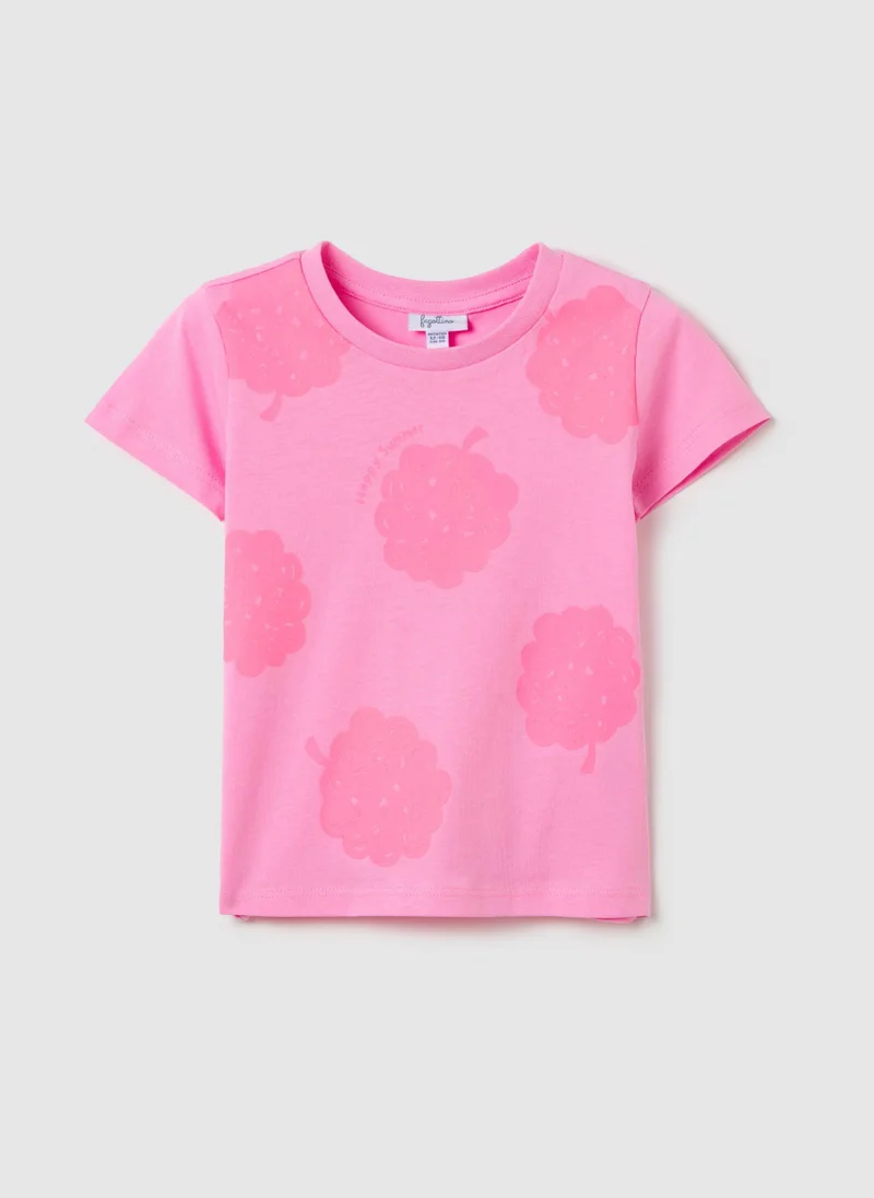 Ovs Cotton T-Shirt With Fruit Print