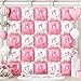 Froova Pink and White Bow Square Foil Balloon Wall 19 Inch 25Pcs Print Double Sided Baby Pink and Pearl White Balloon Backdrop Tunnel Arch Kit for Girls Women Birthdays Bridal Baby Shower Wedding - Image 2