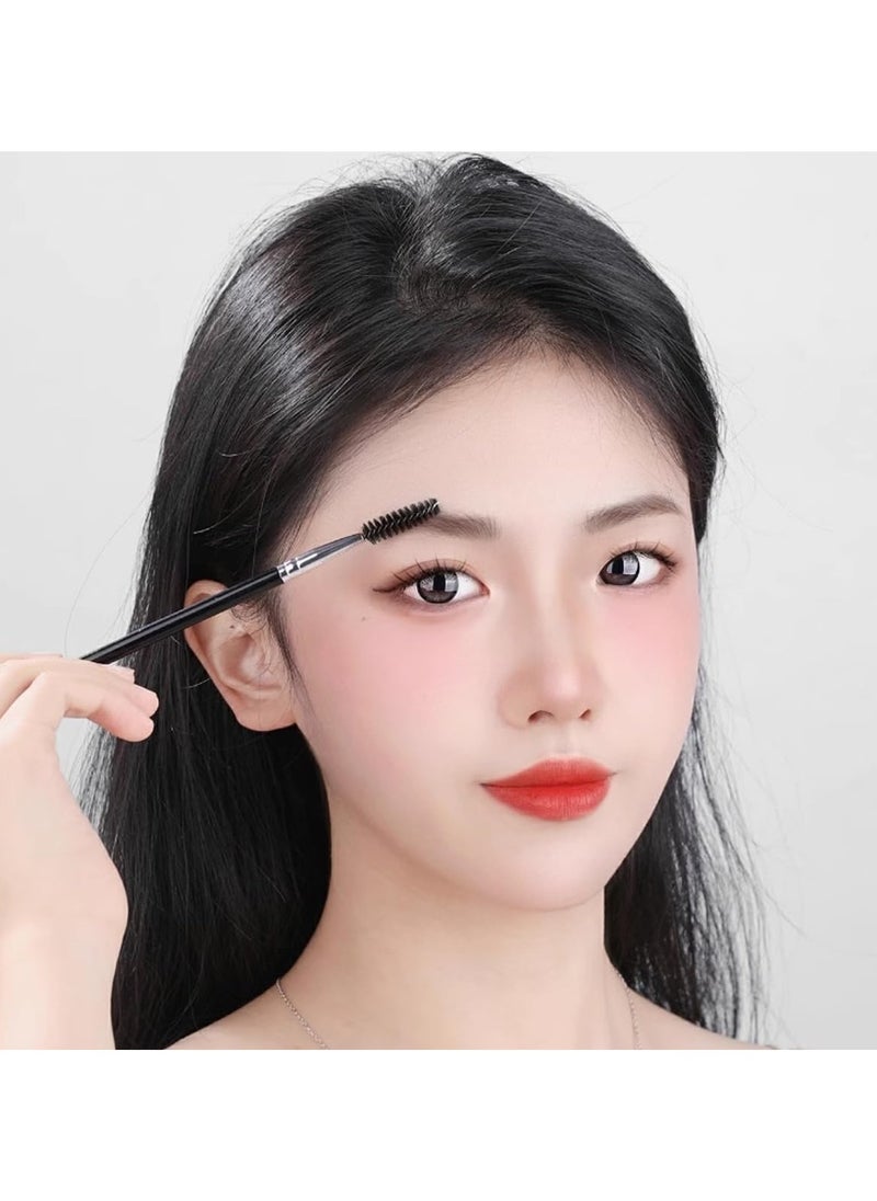 Eyebrow Brush, Professional Dual Angled Eye Brow Brush and Spoolie Brush Eyelash Comb Eyebrow Tool (Black)
