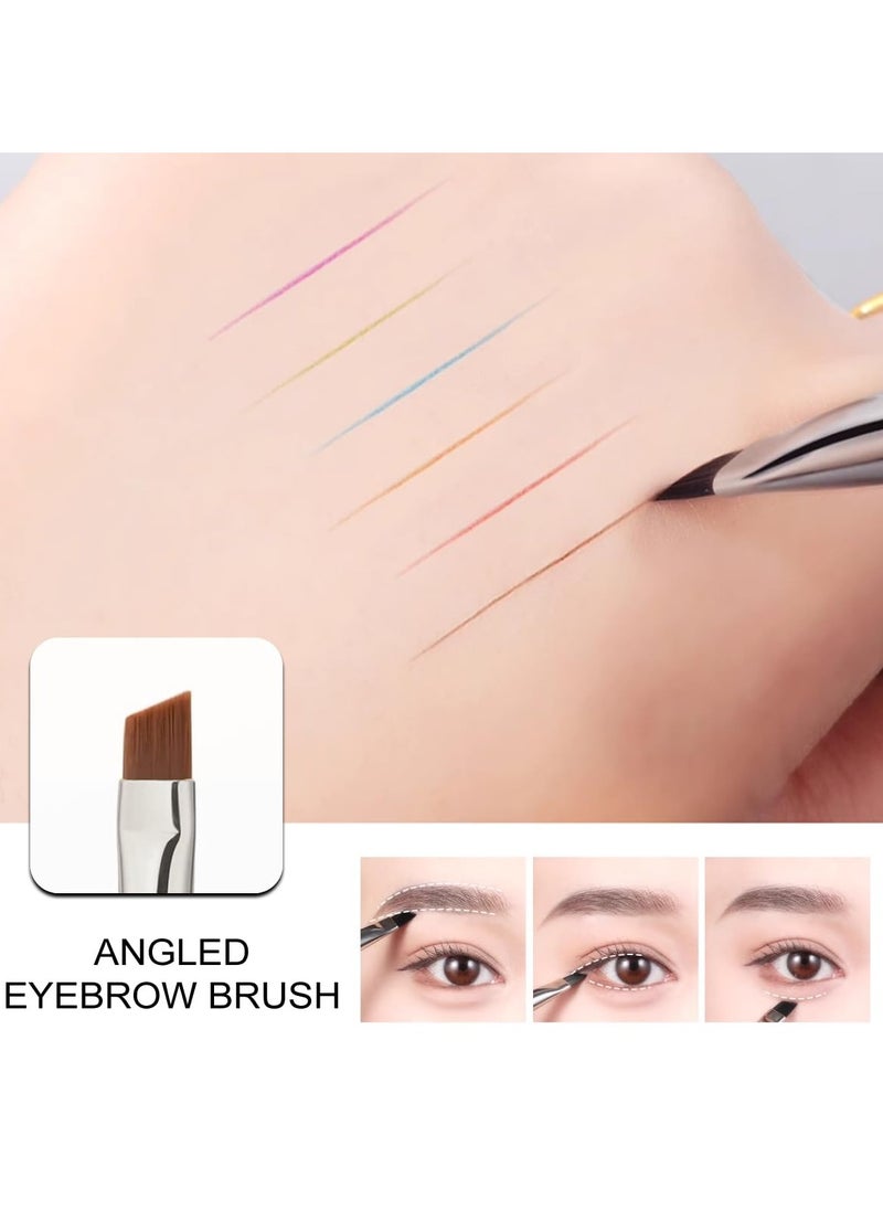 Eyebrow Brush, Professional Dual Angled Eye Brow Brush and Spoolie Brush Eyelash Comb Eyebrow Tool (Black)