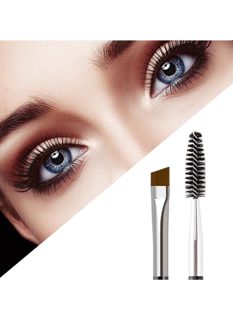 Eyebrow Brush, Professional Dual Angled Eye Brow Brush and Spoolie Brush Eyelash Comb Eyebrow Tool (Black)