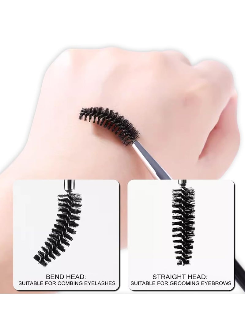 Eyebrow Brush, Professional Dual Angled Eye Brow Brush and Spoolie Brush Eyelash Comb Eyebrow Tool (Black)