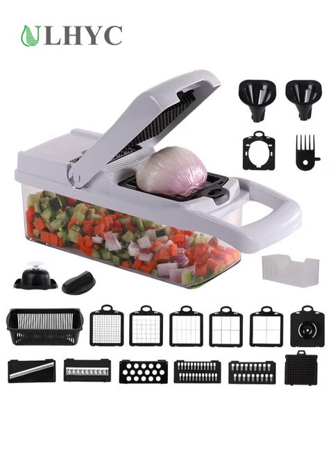 22-Piece Multifunctional Vegetable Chopper Cutter Slicer And Dicer Tool